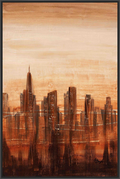 CITY HEAT I 22L X 28H Floater Framed Art Giclee Wrapped Canvas