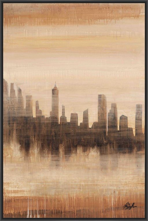 CITY HEAT II 22L X 28H Floater Framed Art Giclee Wrapped Canvas