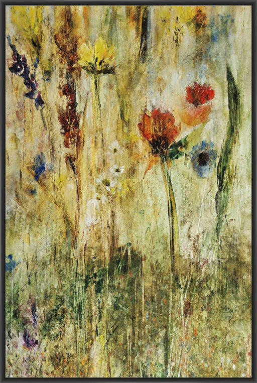 DAISY DAY 22L X 28H Floater Framed Art Giclee Wrapped Canvas