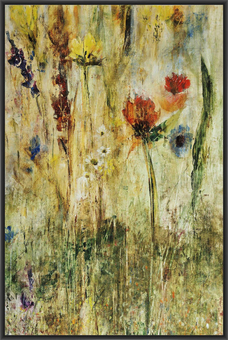 DAISY DAY 22L X 28H Floater Framed Art Giclee Wrapped Canvas