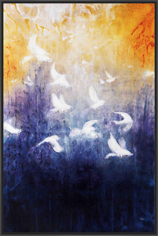 FREE FLIGHT 28L X 28H Floater Framed Art Giclee Wrapped Canvas