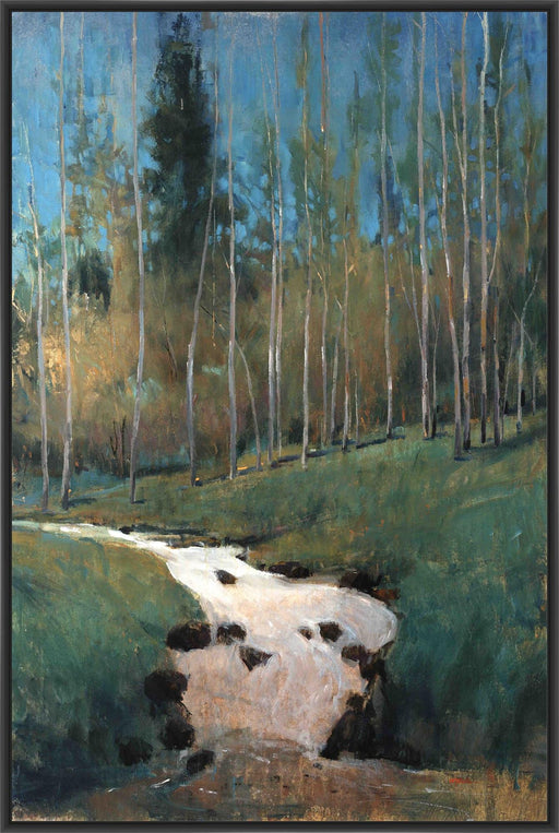 HIDDEN CREEK 28L X 28H Floater Framed Art Giclee Wrapped Canvas