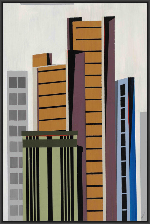 HIGH RISE V 28L X 28H Floater Framed Art Giclee Wrapped Canvas