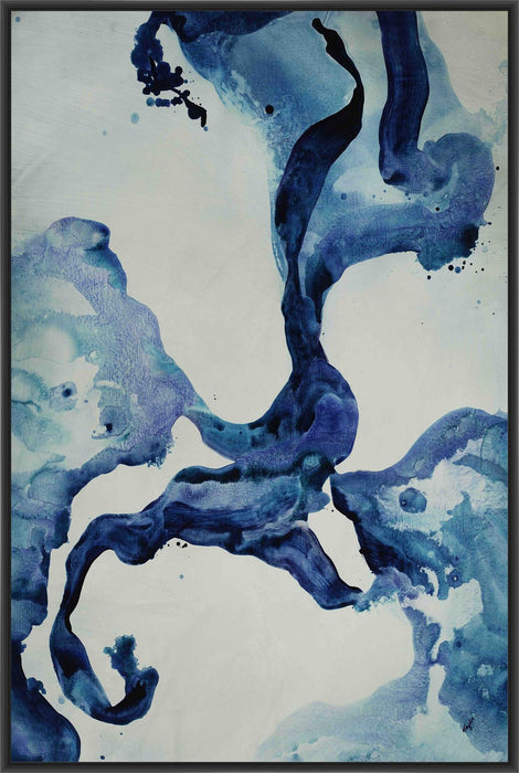 INDIGO I 28L X 28H Floater Framed Art Giclee Wrapped Canvas