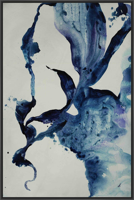 INDIGO II 28L X 28H Floater Framed Art Giclee Wrapped Canvas