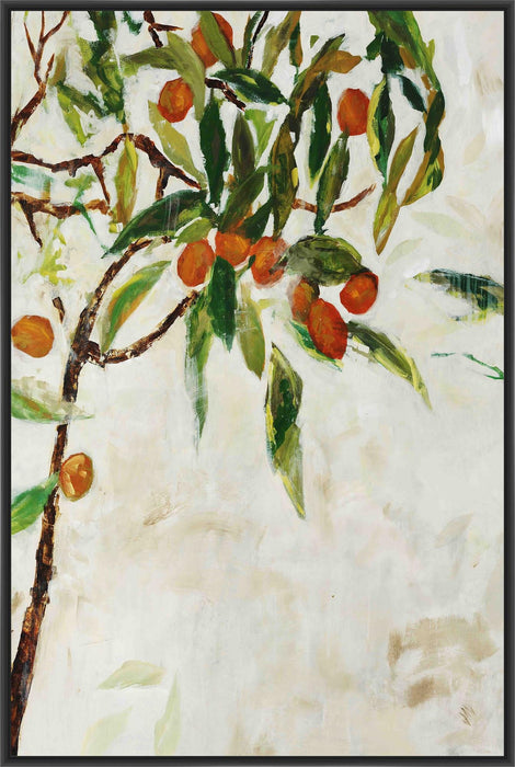 KUMQUAT TREE 28L X 28H Floater Framed Art Giclee Wrapped Canvas