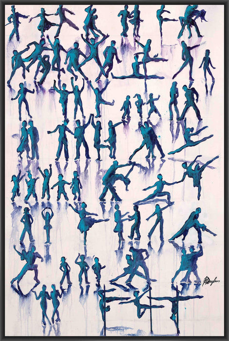 LETS DANCE EVERYDAY 28L X 28H Floater Framed Art Giclee Wrapped Canvas