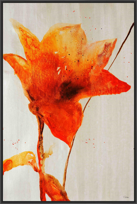 LILLIES III 28L X 28H Floater Framed Art Giclee Wrapped Canvas