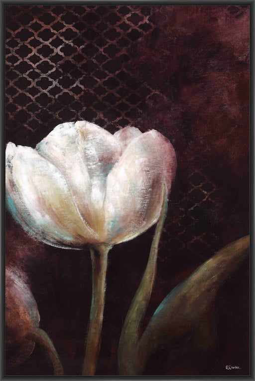 MYSTERIOUS TULIP 22L X 28H Floater Framed Art Giclee Wrapped Canvas