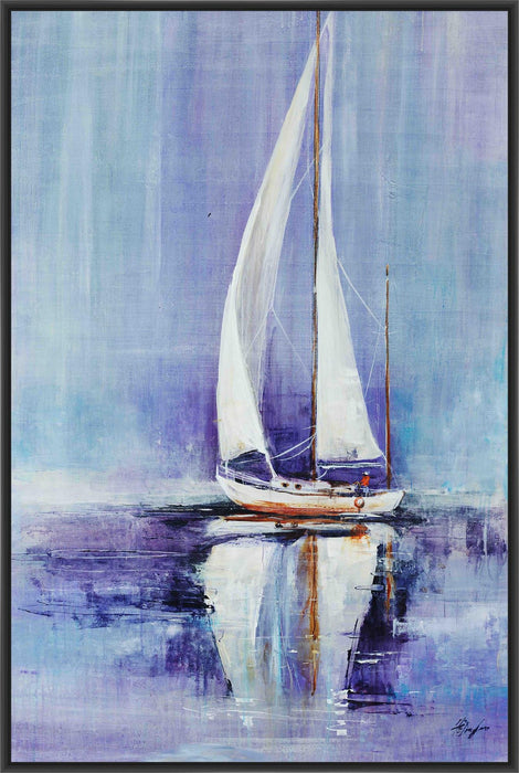 RATHER BE SAILING 22L X 28H Floater Framed Art Giclee Wrapped Canvas