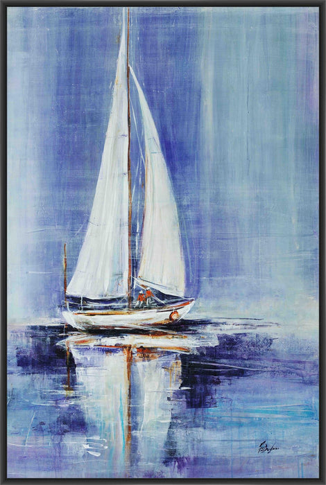 RATHER BE SAILING II 22L X 28H Floater Framed Art Giclee Wrapped Canvas