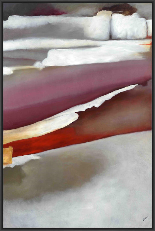 STRATUM OF HUES I 22L X 28H Floater Framed Art Giclee Wrapped Canvas