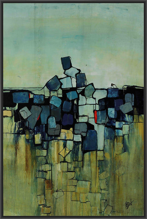 STUMBLING BLOCKS II 22L X 28H Floater Framed Art Giclee Wrapped Canvas