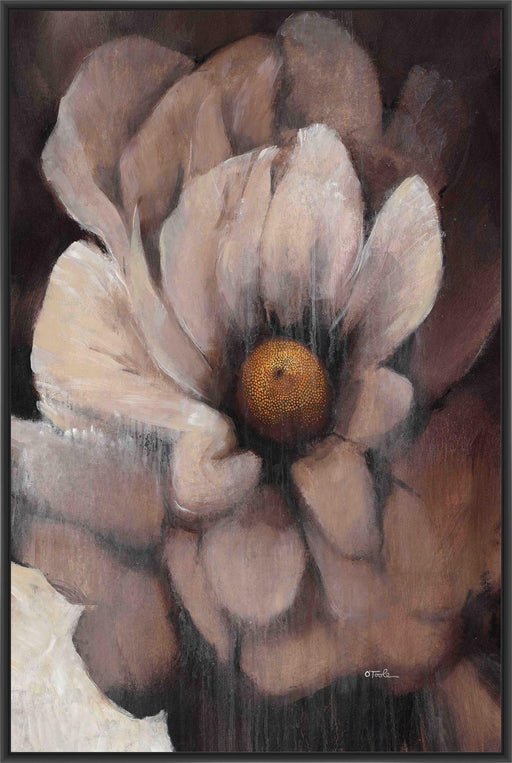 UMBER FLOWER II 22L X 28H Floater Framed Art Giclee Wrapped Canvas