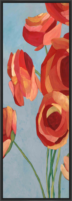 BIG FLOWERS I 22L X 28H Floater Framed Art Giclee Wrapped Canvas