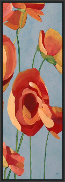 BIG FLOWERS II 22L X 28H Floater Framed Art Giclee Wrapped Canvas