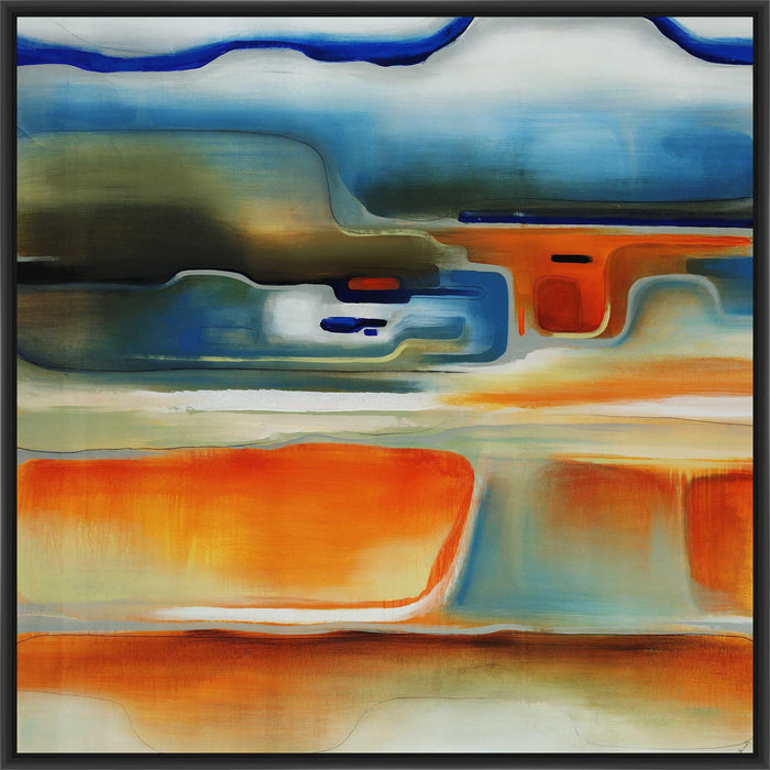 ABOVE THE CURVE 28L X 28H Floater Framed Art Giclee Wrapped Canvas