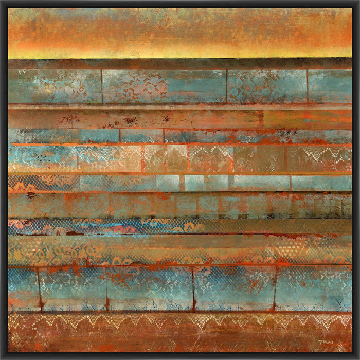 BELOW THE HORIZON I 28L X 28H Floater Framed Art Giclee Wrapped Canvas