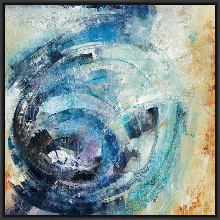 CONCENTRIC ECCENTRIC 28L X 28H Floater Framed Art Giclee Wrapped Canvas