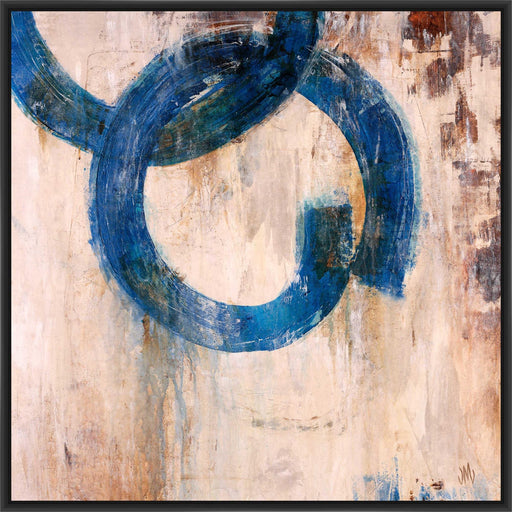 LAPIS RINGS II 28L X 28H Floater Framed Art Giclee Wrapped Canvas