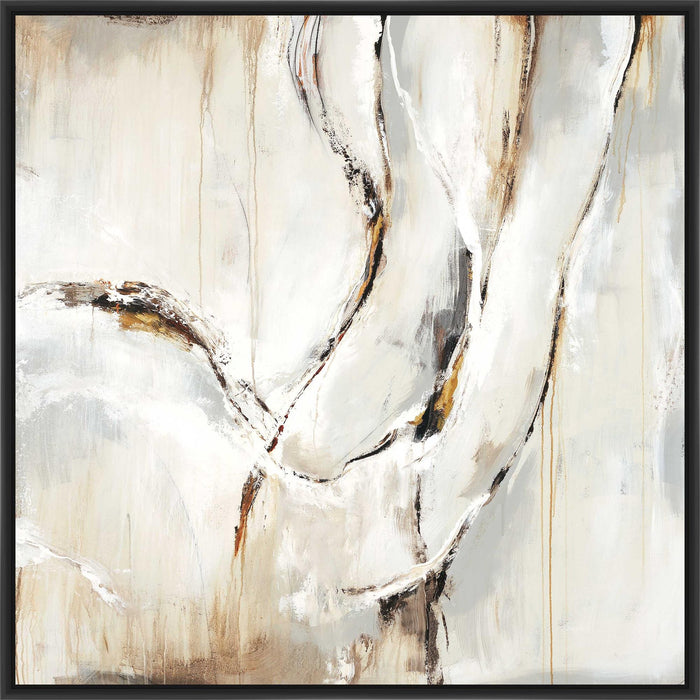 NEUTRAL FLOW 28L X 28H Floater Framed Art Giclee Wrapped Canvas