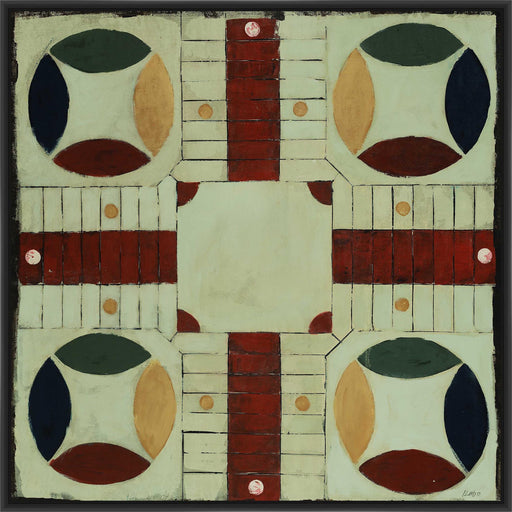 PARCHEESI 28L X 28H Floater Framed Art Giclee Wrapped Canvas