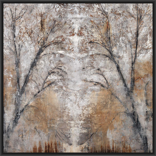 SILVER PATH 28L X 28H Floater Framed Art Giclee Wrapped Canvas