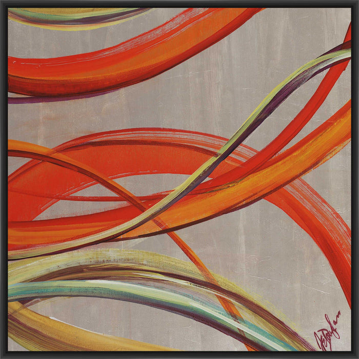 SWIRL PEARL 28L X 28H Floater Framed Art Giclee Wrapped Canvas