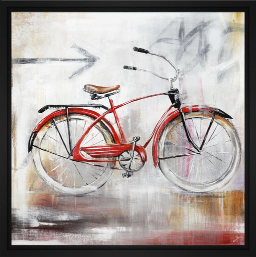 Bicycle Lane 28L X 28H Floater Framed Art Giclee Wrapped Canvas