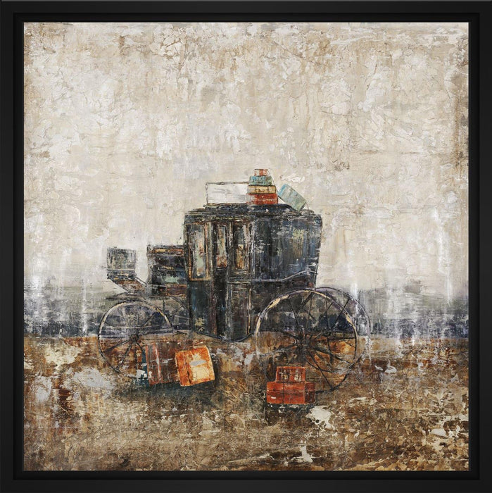 Coach II 28L X 28H Floater Framed Art Giclee Wrapped Canvas