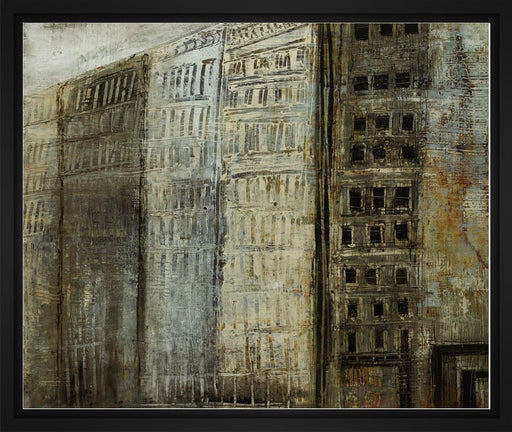 Downtown 28L X 22H Floater Framed Art Giclee Wrapped Canvas