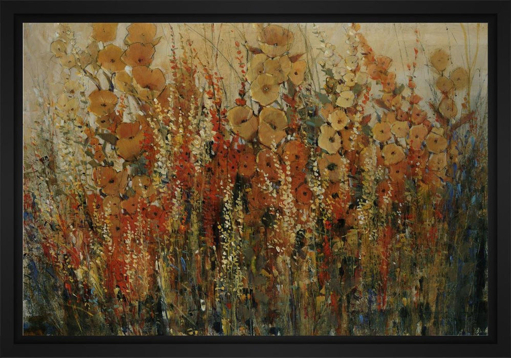 Garden View 28L X 22H Floater Framed Art Giclee Wrapped Canvas