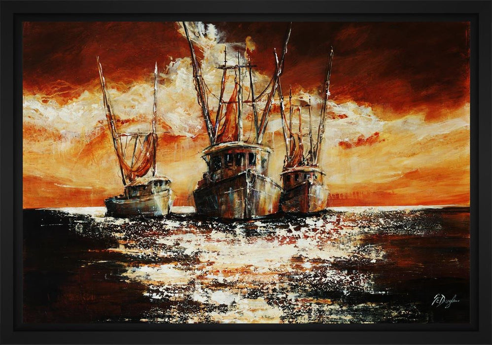 Headin' Home 28L X 22H Floater Framed Art Giclee Wrapped Canvas