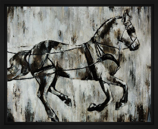 Hot to Trot II 28L X 28H Floater Framed Art Giclee Wrapped Canvas