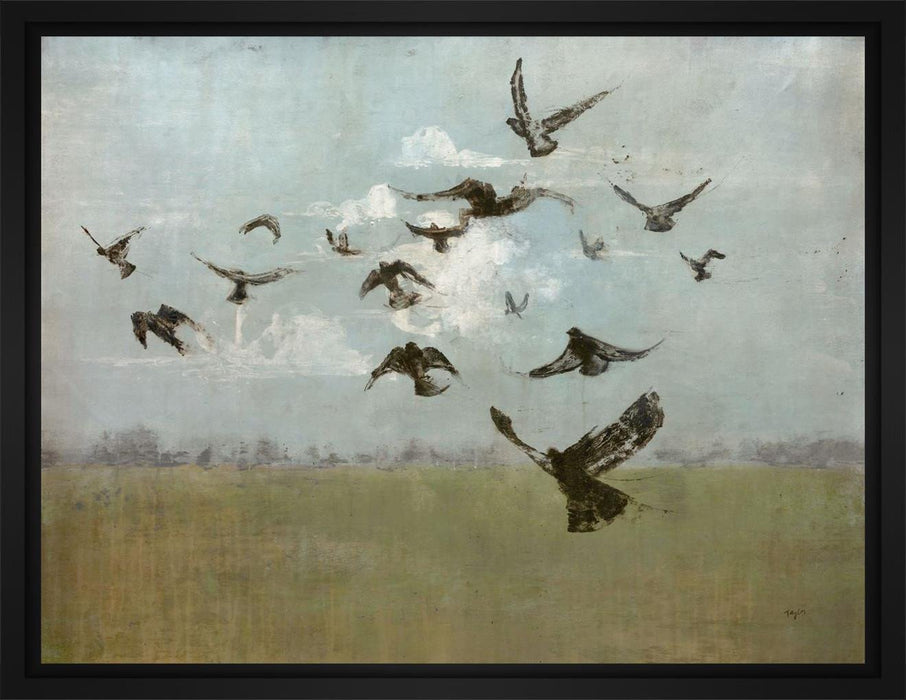 Majestic Flight 28L X 22H Floater Framed Art Giclee Wrapped Canvas