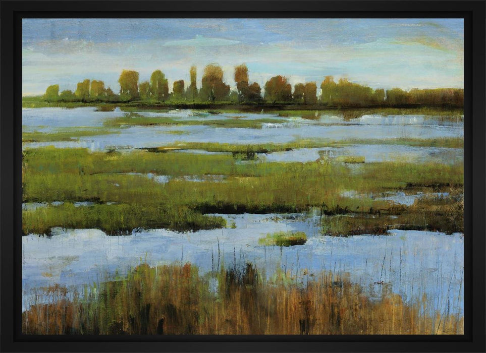 Marshland 28L X 22H Floater Framed Art Giclee Wrapped Canvas