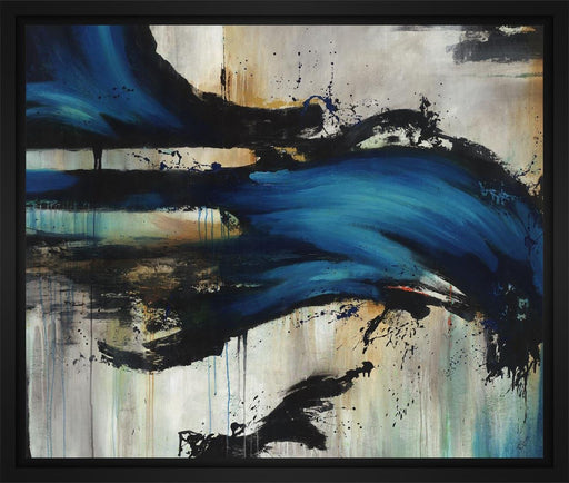 Midnight Splash 28L X 28H Floater Framed Art Giclee Wrapped Canvas