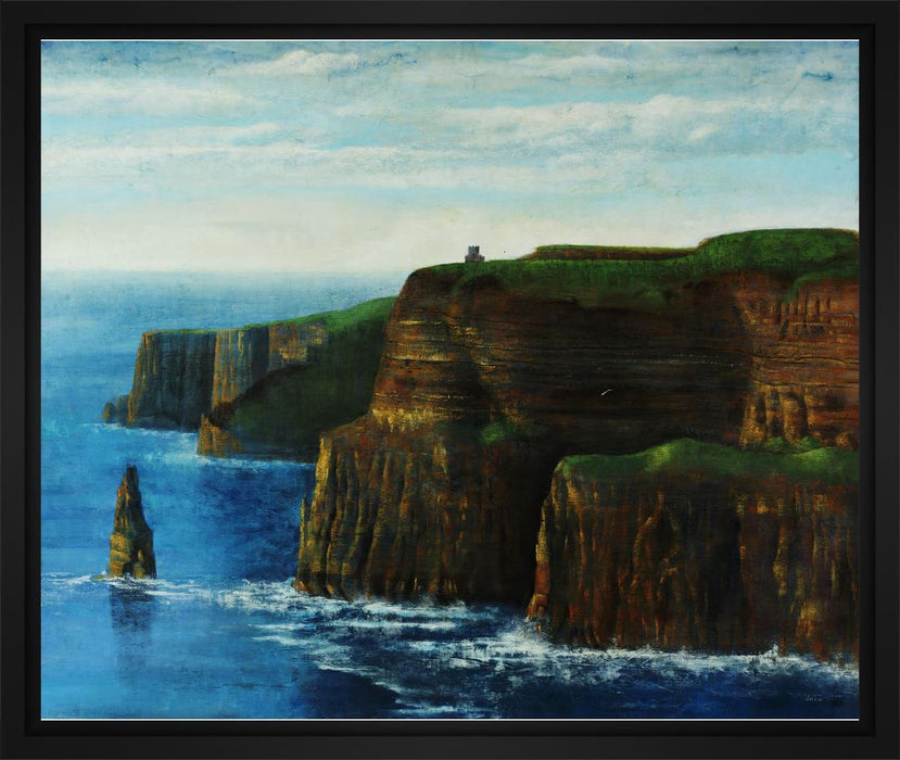 Mohea Cliffs 28L X 28H Floater Framed Art Giclee Wrapped Canvas