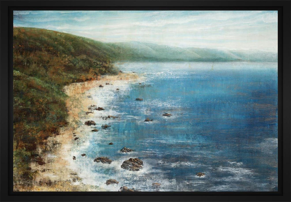 Ocean Scape 28L X 22H Floater Framed Art Giclee Wrapped Canvas