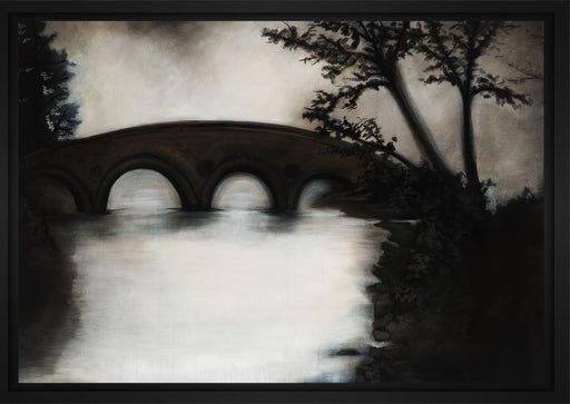 Old Bridge II 28L X 22H Floater Framed Art Giclee Wrapped Canvas