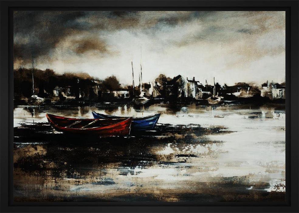 On the Bank 28L X 22H Floater Framed Art Giclee Wrapped Canvas