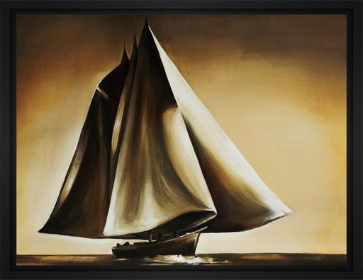 Open Seas 28L X 22H Floater Framed Art Giclee Wrapped Canvas