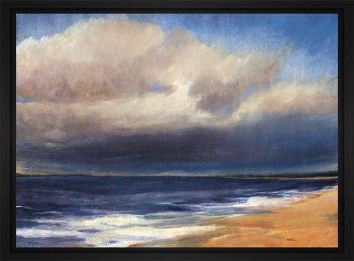 Passing Storm by the Beach 28L X 28H Floater Framed Art Giclee Wrapped Canvas