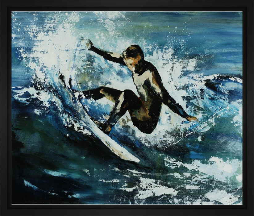 Point Break 28L X 28H Floater Framed Art Giclee Wrapped Canvas