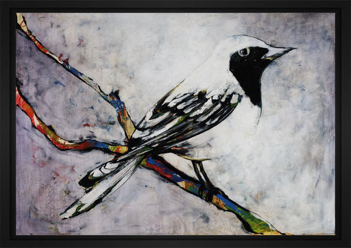 Pretty Bird 28L X 22H Floater Framed Art Giclee Wrapped Canvas