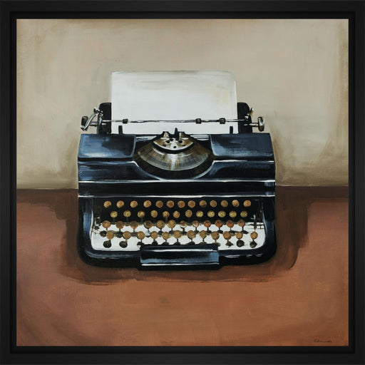 Vintage Classics I - typewriter 28L X 28H Floater Framed Art Giclee Wrapped Canvas