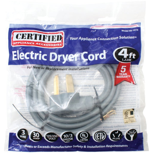 DRYER CORD 30A/4'/3W/O