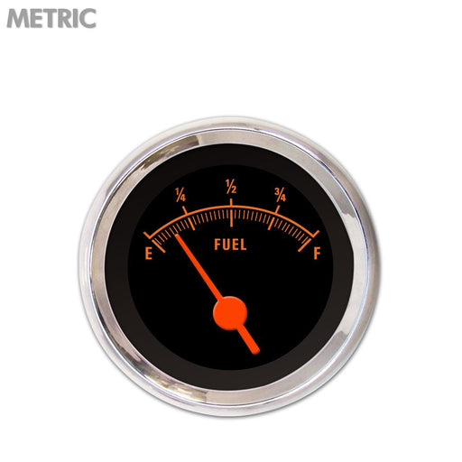 Fuel level Gauge-Muscle Red Text Black Orange Vintage Needles Chrome Trim Rings Style Kit Installed