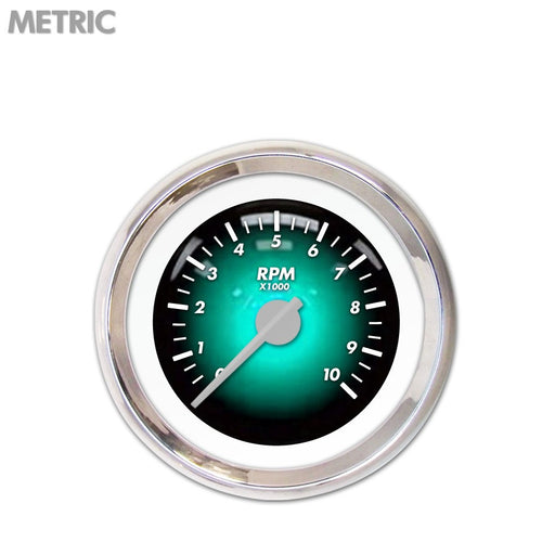 Tachometer Gauge-Pulsar Aqua Silver Modern Needles Chrome Trim Rings Style Kit Installed