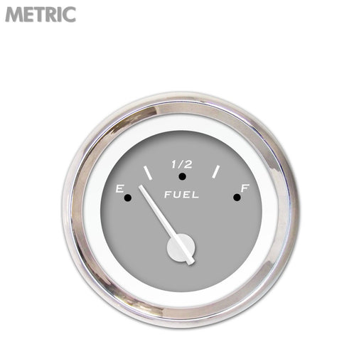 Fuel level Gauge-Pegged Gray White Modern Needles Chrome Trim Rings Style Kit Installed